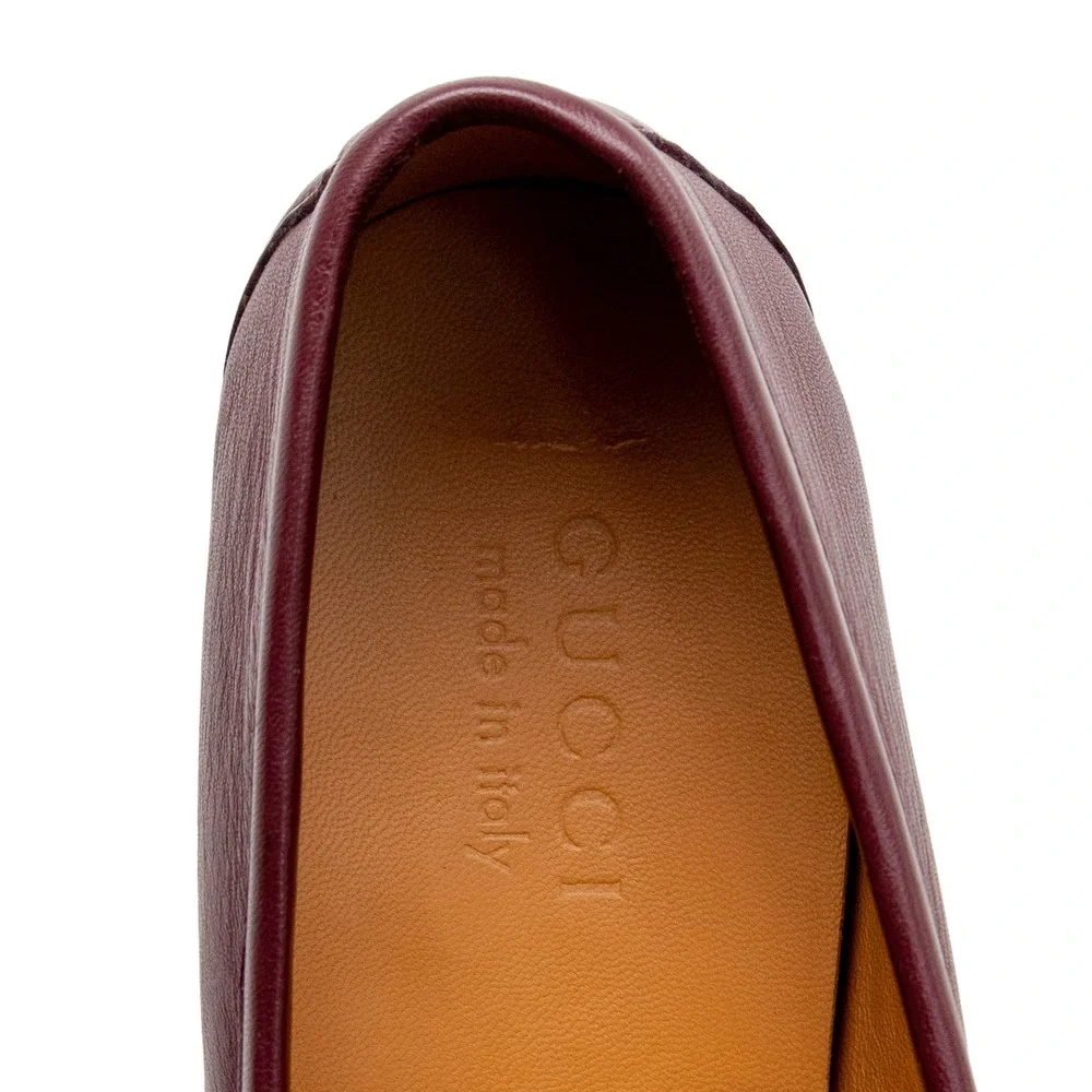 Gucci Horsebit Loafers Burgundy Leather Gold Hardware Mens UK 8.5 US 9.5
